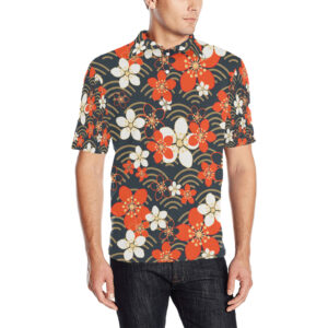 RXCH Warm Flowers Men's All Over Print Polo Shirt