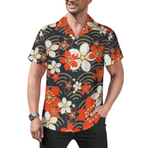 RXCH Warm Flowers Cuban Collar Shirt
