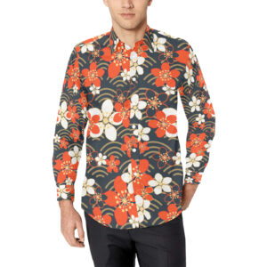 RXCH Warm Flowers Men's All Over Print Long Sleeve Shirt